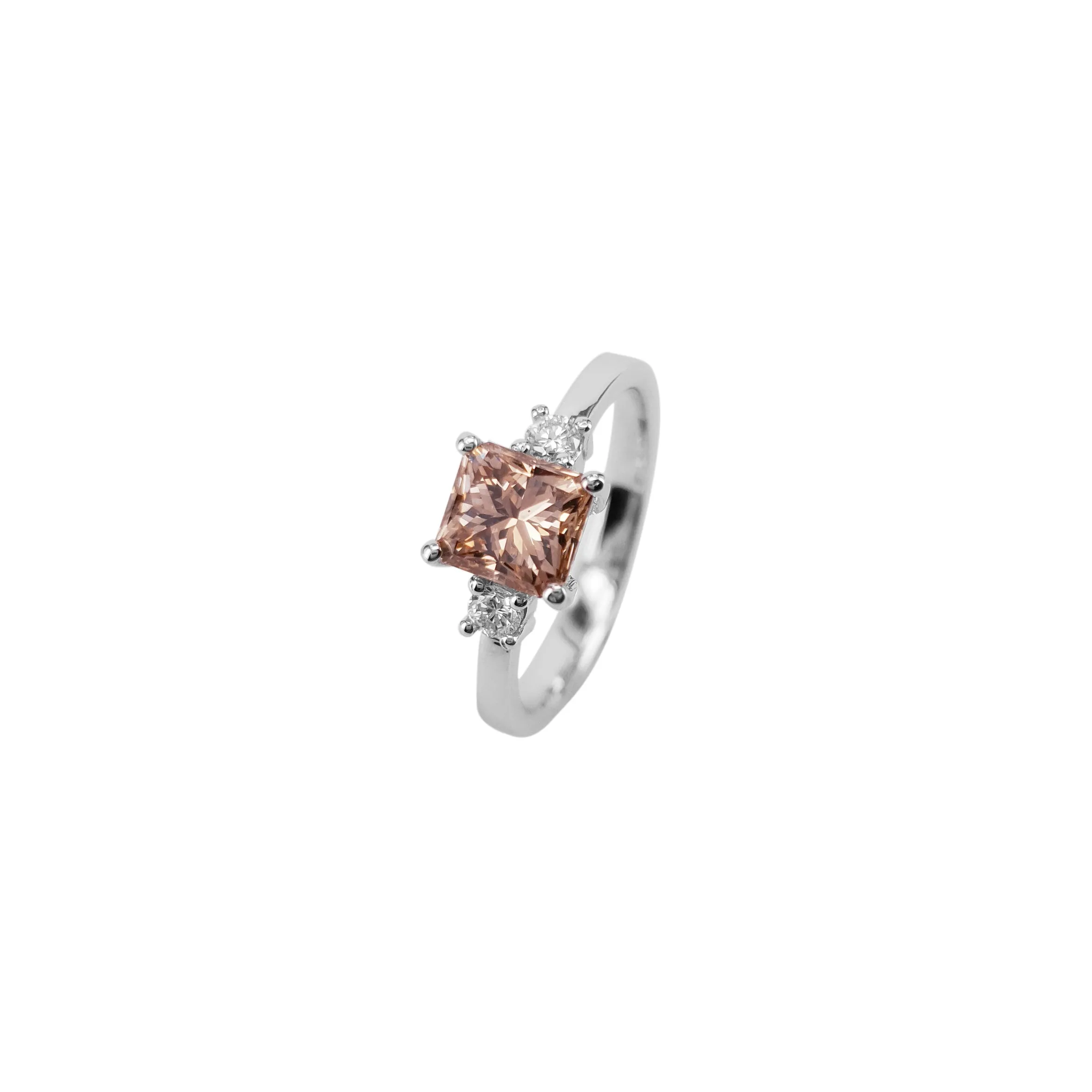 Viola Three Stone Ring - Brown Radiant 2022-189