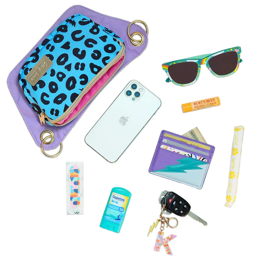 Vivid Blue Electric Leopard Lisa Convertible Crossbody/Belt Bag