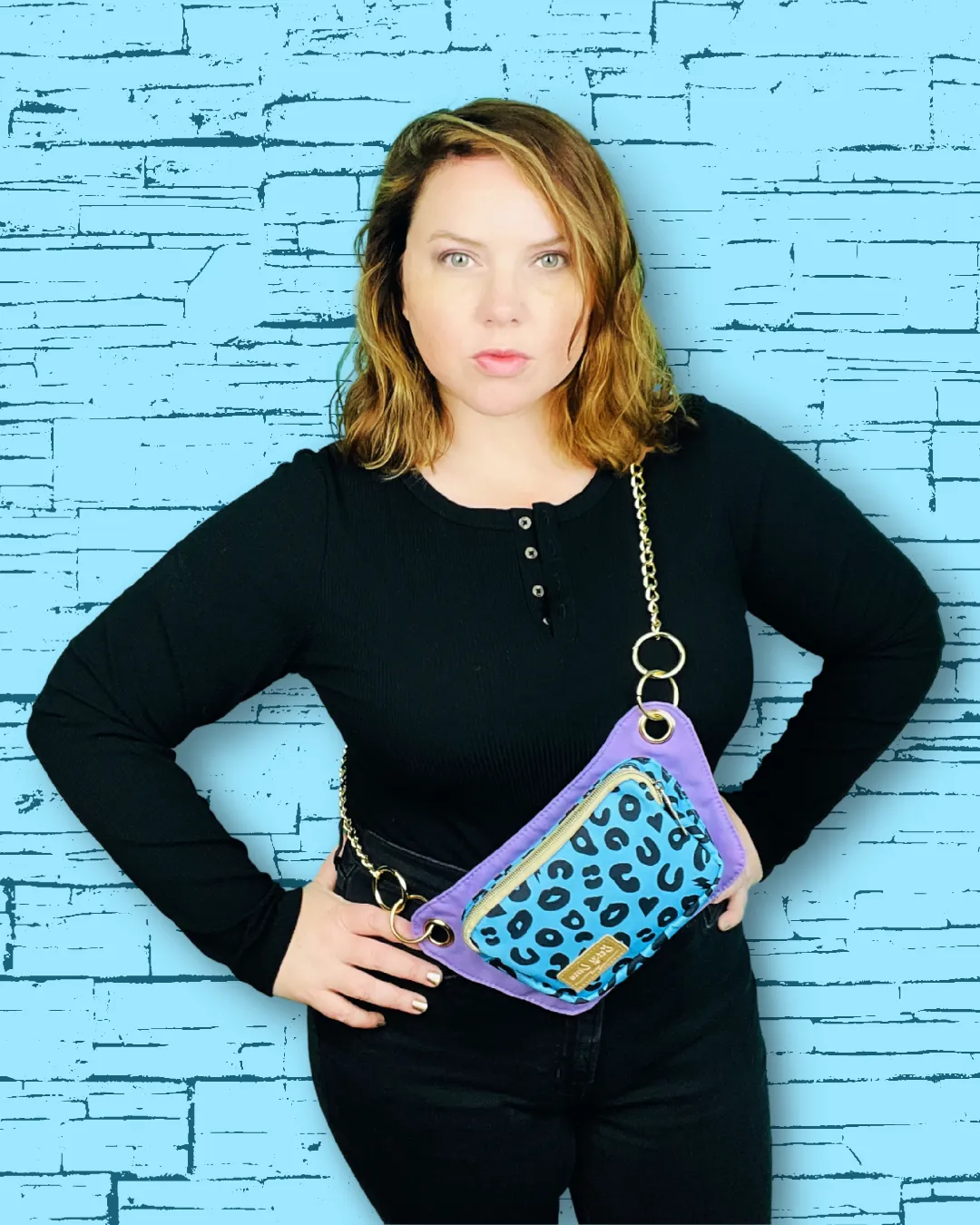 Vivid Blue Electric Leopard Lisa Convertible Crossbody/Belt Bag