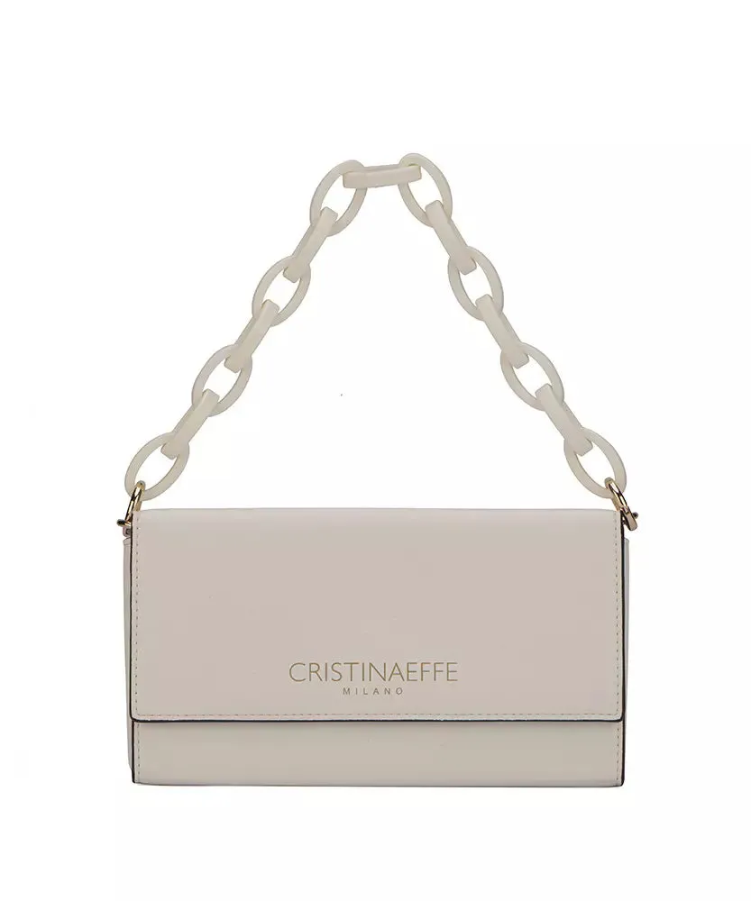 White Artificial Leather Crossbody Bag