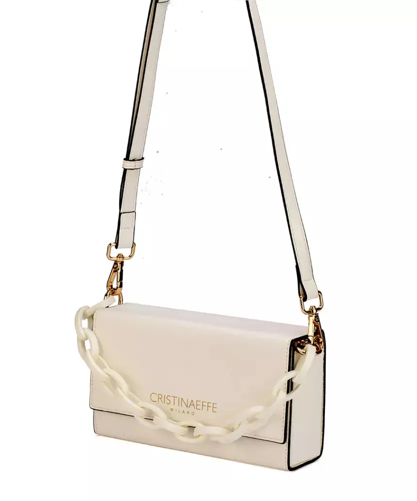 White Artificial Leather Crossbody Bag