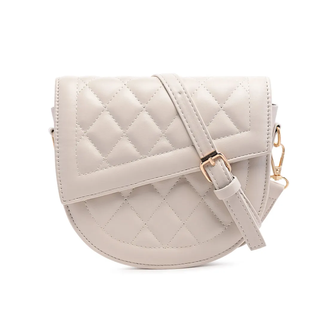 White Quilted Sling Bag