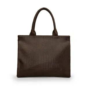 Women black solid textured office bag