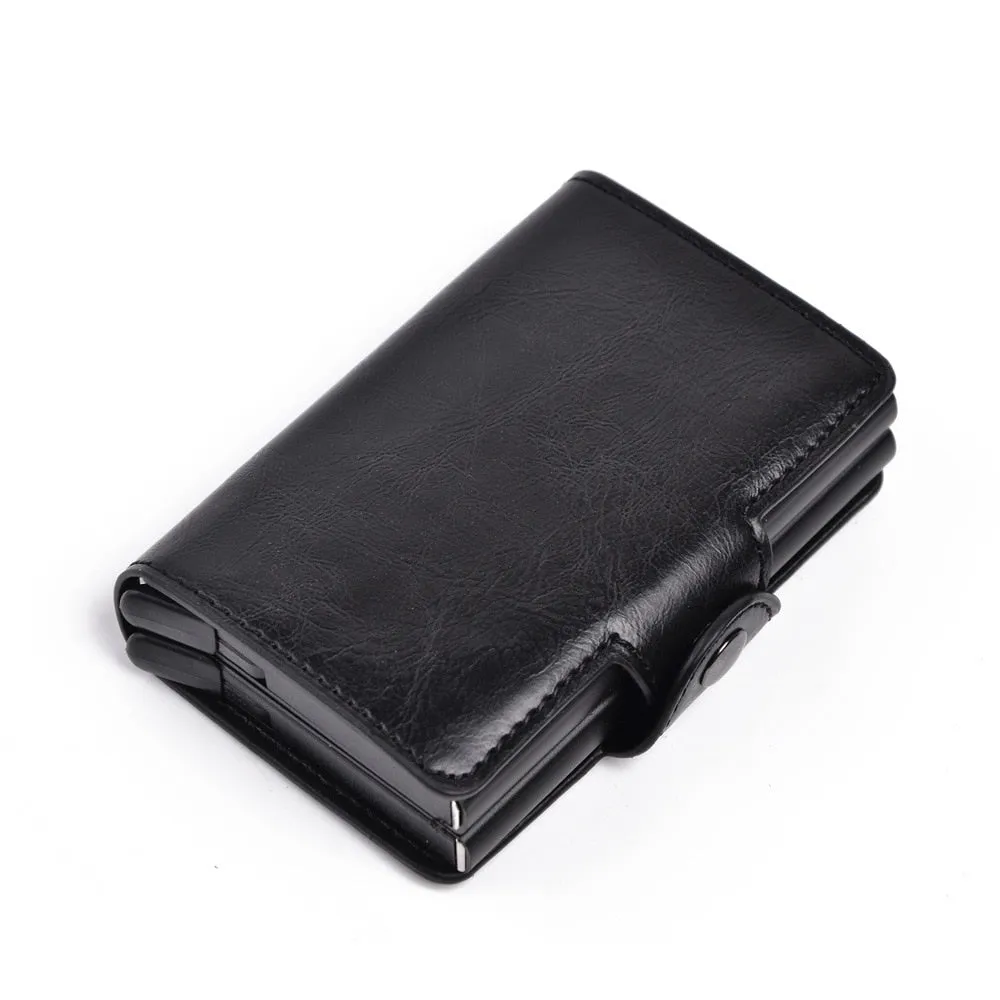 Women&#39;s  Card Case Rfid Smart PU Leather Mini Metal Wallet for Women