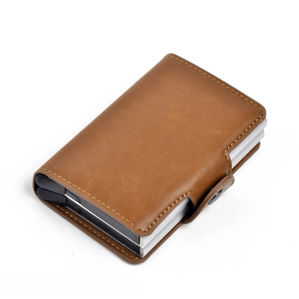 Women&#39;s  Card Case Rfid Smart PU Leather Mini Metal Wallet for Women