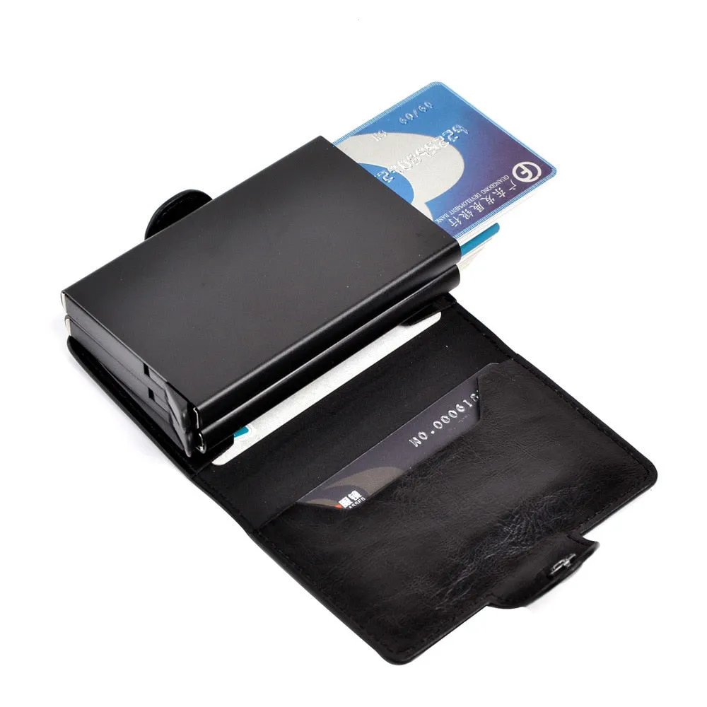 Women&#39;s  Card Case Rfid Smart PU Leather Mini Metal Wallet for Women