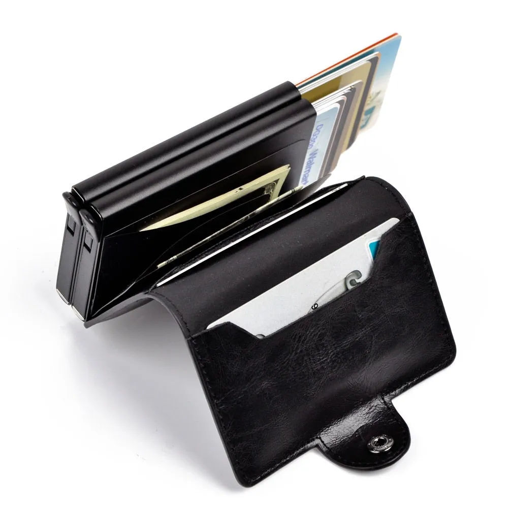 Women&#39;s  Card Case Rfid Smart PU Leather Mini Metal Wallet for Women