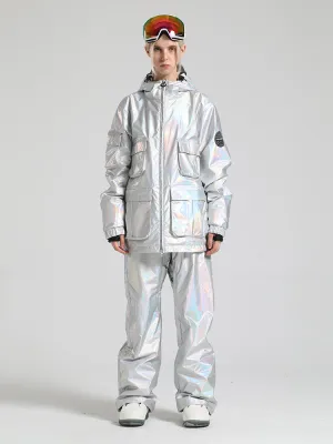 Women's Silver Dazzling Ski Suit