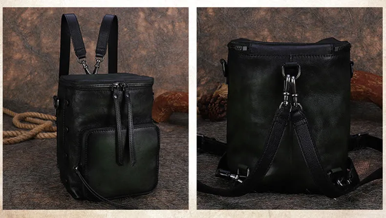 Womens Small Purple Leather Backpack Purse Crossbody Sling Bag For Women