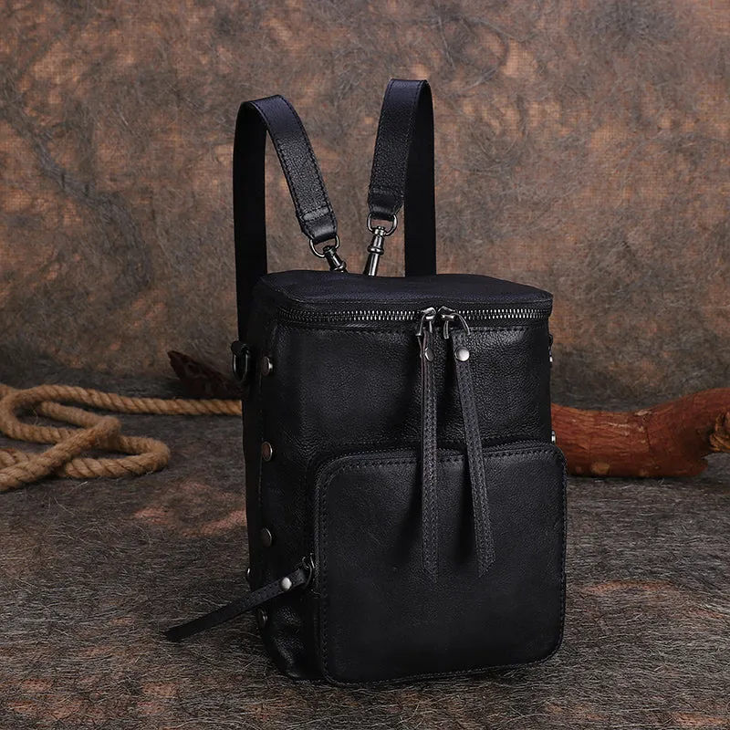 Womens Small Purple Leather Backpack Purse Crossbody Sling Bag For Women