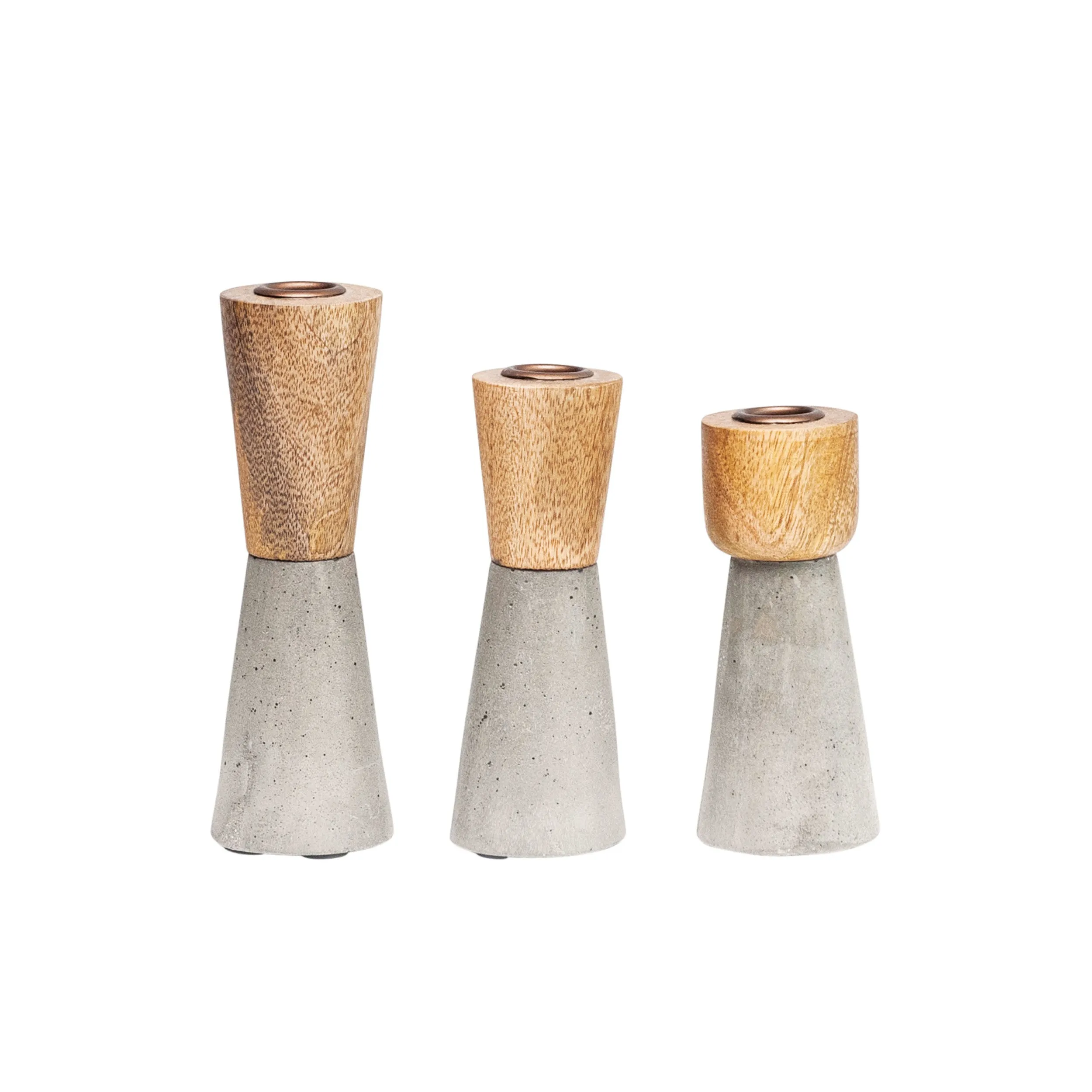 Wood & Cement Candle (Taper) Holder
