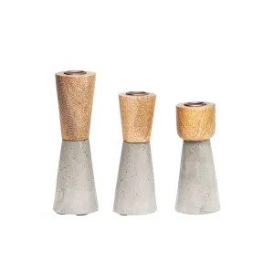Wood & Cement Candle (Taper) Holder