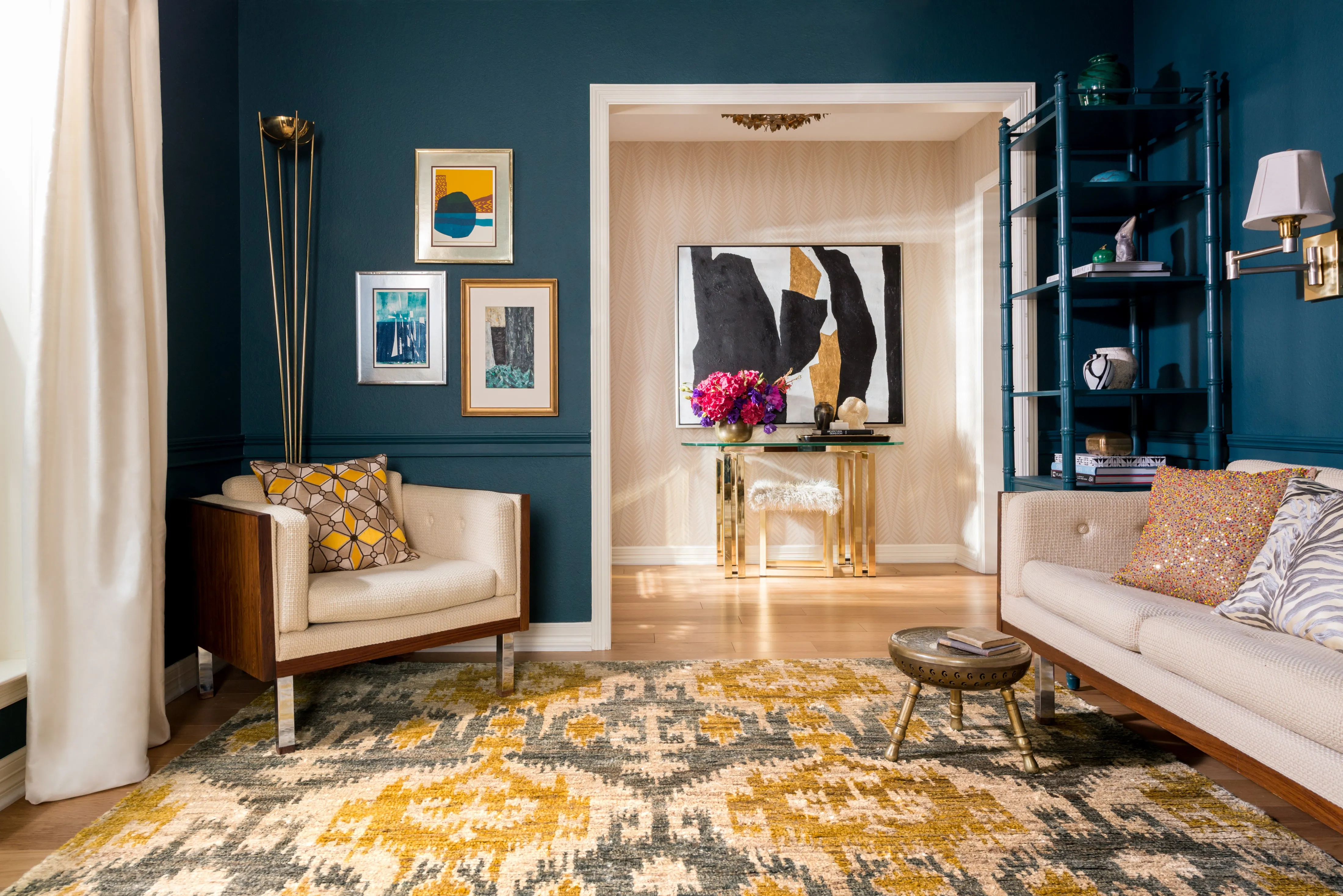 Xavier Rug in Grey & Gold