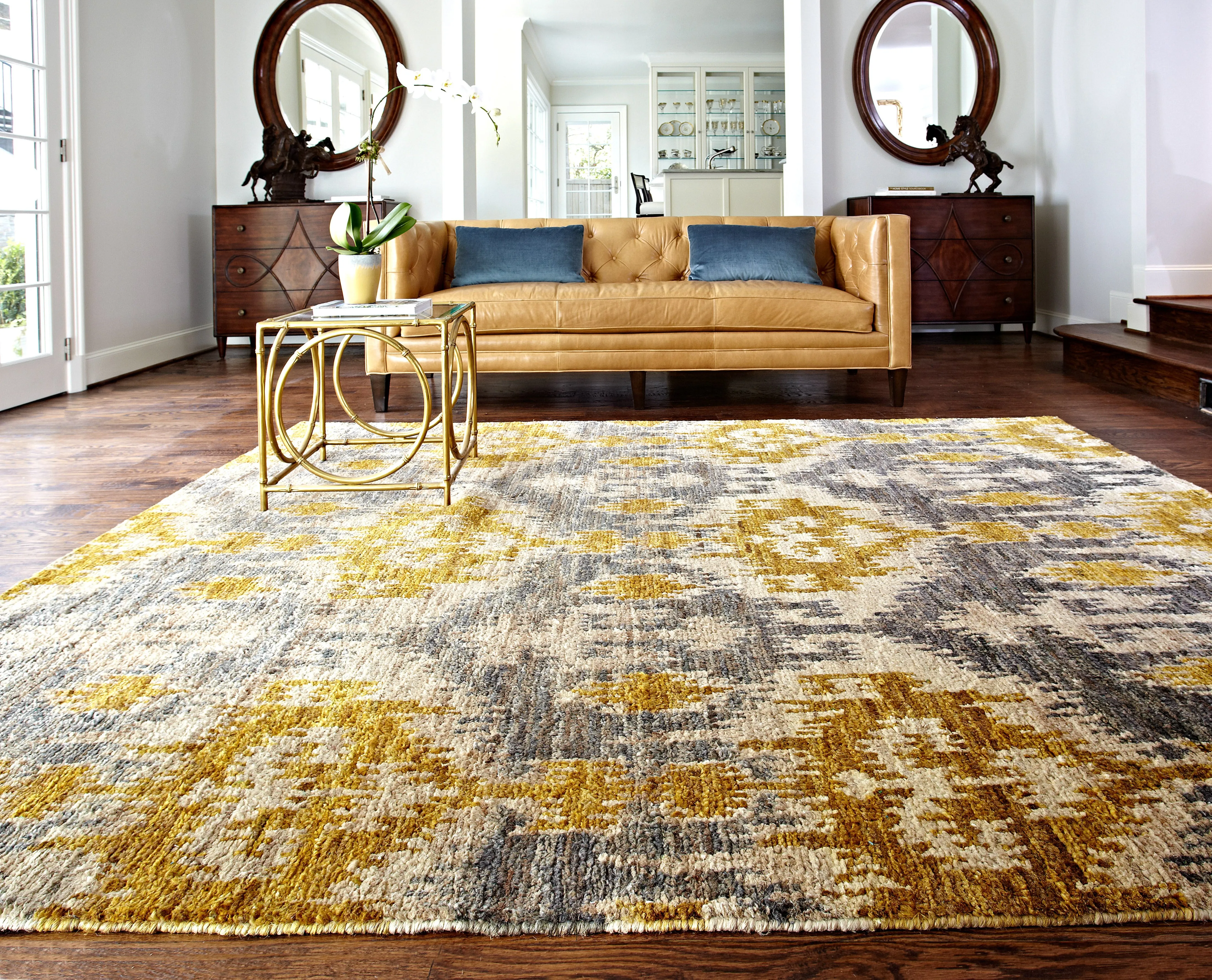 Xavier Rug in Grey & Gold