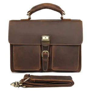 YAAGLE Men's Durable Real Leather Laptop Business Handbag YG7164R