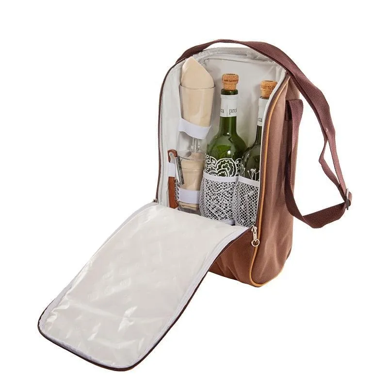 Yuppie Gift Baskets Cork Wine Cooler Bag | Brown